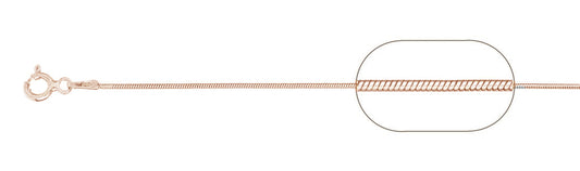 <span>CLOSEOUT 20% OFF! </span> 015-.9MM Rose Gold Plated Snake Chain .925 Solid Sterling Silver Available in 16"- 22" inches NEW