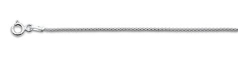 1.4MM Rhodium Popcorn Chain .925 Solid Sterling Silver Available in 16-22"