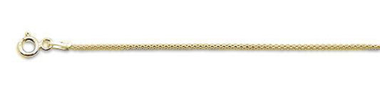 1.4MM Yellow Gold Plated Popcorn Chain .925 Solid Sterling Silver Available in 16-22" NEW