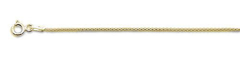 1.4MM Yellow Gold Plated Popcorn Chain .925 Solid Sterling Silver Available in 16-22"