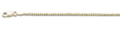 025-1.4MM Yellow Gold Plated Crisscross Chain .925  Solid Sterling Silver Available in 16"- 22" inches