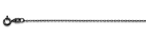<span>CLOSEOUT 20% OFF! </span> 030- 0.60MM Black Rhodium Plated Cable Chain .925  Solid Sterling Silver Available in 16"- 20" inches