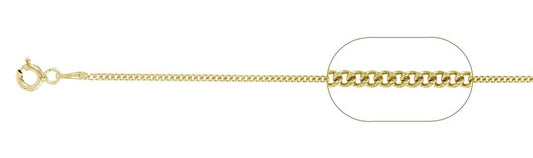Curb 025 1MM Yellow Gold Plated Curb Chain .925 Solid Sterling Silver Available in 16"- 22" inches NEW