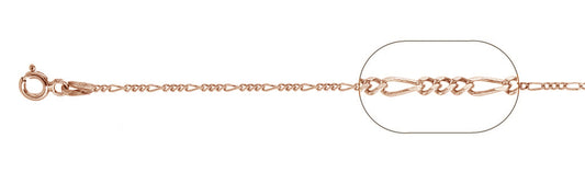 040-1.5MM Rose Gold Plated Figaro Chain .925 Solid Sterling Silver Available in 16"- 22" inches NEW