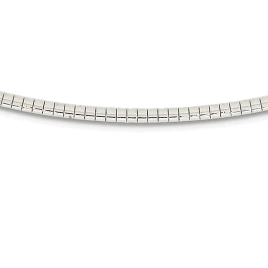 <span>CLOSEOUT 20% OFF! </span>3MM .925 Sterling Silver Omega Necklace Chain 16-18" Available NEW
