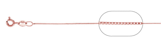 012-.7MM Rose Gold Plated Box Chain .925 Solid Sterling Silver Sizes 16-30" NEW