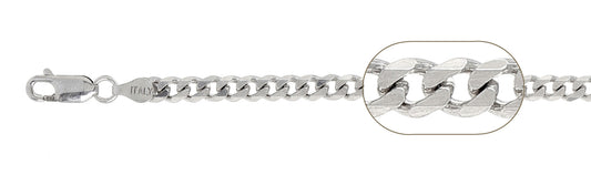 120 4.5MM Curb Chain .925 Solid Sterling Silver Size 30"