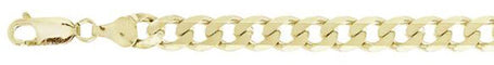 <span>CLOSEOUT 20% OFF! </span> 180-7MM Yellow Gold Plated Curb Chain .925 Solid Sterling Silver Sizes 8-30" NEW
