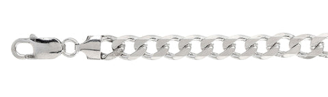 200-8MM Flat Curb Chain Made in Italy .925 Sterling Silver Available in 8-32" inches