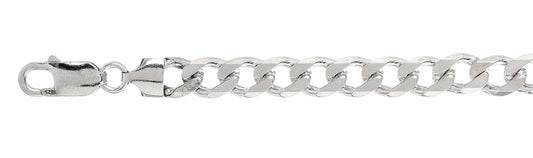 200-8MM Curb Chain .925 Sterling Silver Made in Italy Available in 24"- 30" inches NEW