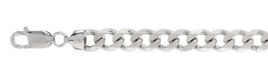 220 9MM Curb Chain .925 Solid Sterling Silver Size 32"