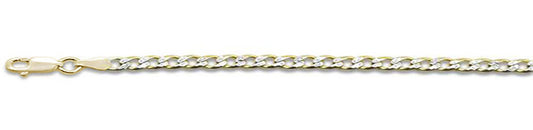 080-3MM Yellow Gold Plated Pave Curb Chain .925 Solid Sterling Silver Available in 7"- 30" inches NEW
