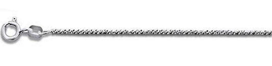 025 1.4MM Rhodium Plated CrissCross chain .925 Solid Sterling Silver Available in 16-20" NEW
