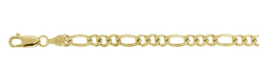 120-5MM Yellow Gold Plated Figaro Chain .925 Solid Sterling Silver Available in 7"-30" inches NEW