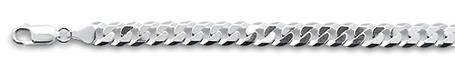 160-7MM Flat Curb Chain .925 Solid Sterling Silver Sizes 8-22"