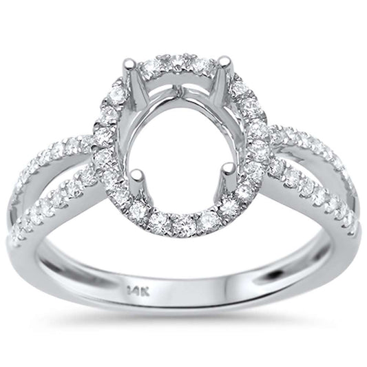 .40ct F SI1 14k White Gold Oval Diamond Semi Mount Ring Size 6.5