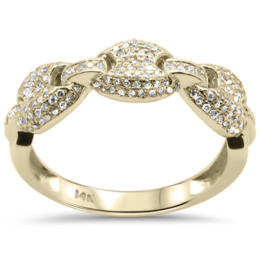 <span>DIAMOND CLOSEOUT! </span>.55ct G SI 14K Yellow Gold Diamond Mariner link Chain style Men's Ring Band Size 10