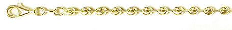 <span>CLOSEOUT 20% OFF! </span> 300-3MM Yellow Gold Plated Moon Cut Chain Made in Italy Available in 7"-30" inches NEW