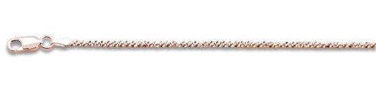 025-1.4MM Rose Gold Plated Crisscross Chain .925 Solid Sterling Silver Available in 16"- 22" inches NEW