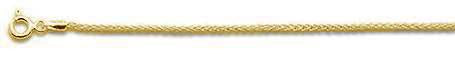 030- 1.2MM Yellow Gold Plated Wheat/Spiga Chain .925 Solid Sterling Silver Available in 16"- 22" inches NEW