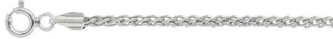 030-1.2MM Wheat/Spiga Chain .925 Solid Sterling Silver Available in 16"-24" inches