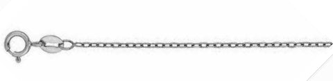 035- .7MM Rhodium Plated Cable Chain .925  Solid Sterling Silver Available in 16"- 26" inches