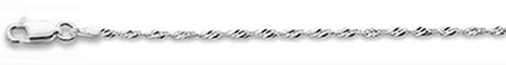 025-1.6MM Singapore Chain .925 Solid Sterling Silver Sizes 7"-26" NEW