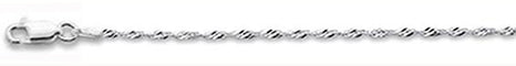 025-1.6MM Singapore Chain .925  Solid Sterling Silver Sizes 7"-26""