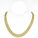 <span style="color:purple">SPECIAL!</span> 11MM 10.60ct 14KT Yellow Gold Diamond Round Cuban Necklace 24"