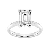 <span style="color:purple">SPECIAL!</span>.25ct G SI 14K White Gold Petite Emerald Cut Diamond Solitaire Engagement Ring Size 6.5