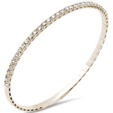 1.97ct G SI 14K Yellow Gold Round Diamond Flexible Bangle Bracelet