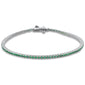 <span style="color:purple">SPECIAL!</span> 1.87ct 14K White Gold Natural Emerald Tennis Bracelet 7"