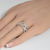 1.01ct 14k White Gold Infinity Hearts Diamond Band Size 6.5
