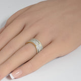 .95ct 14K Yellow Gold Round Women's Diamond Band Ring Size 6.5