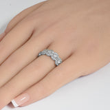 <span style="color:purple">¡ESPECIAL!</span> Anillo de banda de moda de diamantes de oro blanco de 14k de 1.00ct para aniversario, talla 6.5