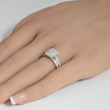 <span>DIAMOND CLOSEOUT! </span>.75ct 14k White Gold Diamond Engagement Bridal Set Ring Size 6.5
