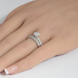 1.0ct 14k White Gold Round Diamond Engagement Ring Bridal Set Size 6.5