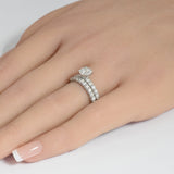 1.00ct 14k White Gold Round Diamond Engagement Ring Bridal Set Size 6.5