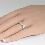 .93ct G SI 14K Yellow Gold Diamond Round & Baguette Ring Size 6.5