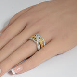 .47ct G SI 14K White Gold/Yellow Gold Diamond Women's Ring Band Size 6.5