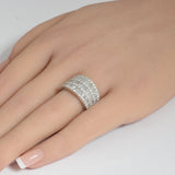 1.86ct G SI 14K White Gold Women's Round & Baguette Diamond Ring Band Size 7