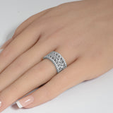 .95ct G SI 14K White Gold Round & Baguette Diamond Ring