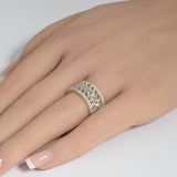 .96ct G SI 14K Yellow Gold Round & Baguette Diamond Ring