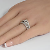 .92ct G SI 14K White Gold Diamond Wrap Around Halo Engagement Ring Set