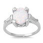 <span>CLOSEOUT! </span> Oval Design Lab Created White Opal .925 Sterling Silver Ring