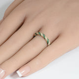 <span>GEMSTONE CLOSEOUT </span>!  .61ct G SI 14K Yellow Gold Emerald & Diamond Ring Band Size 6.5