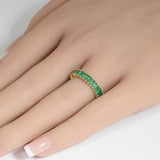 <span style="color:purple">SPECIAL!</span>1.79ct G SI 14K Yellow Gold Emerald Gemstone Band Ring Size 6.5
