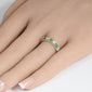 .90ct G SI 14K Yellow Gold Diamond Emerald Ring Size 6.5
