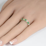 <span style="color:purple">SPECIAL!</span> .90ct G SI 14K Yellow Gold Diamond Emerald Ring Size 6.5