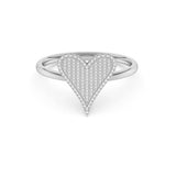 .20ct G SI 14K White Gold Diamond Heart Band Ring Size 6.5